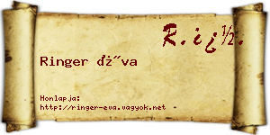 Ringer Éva névjegykártya